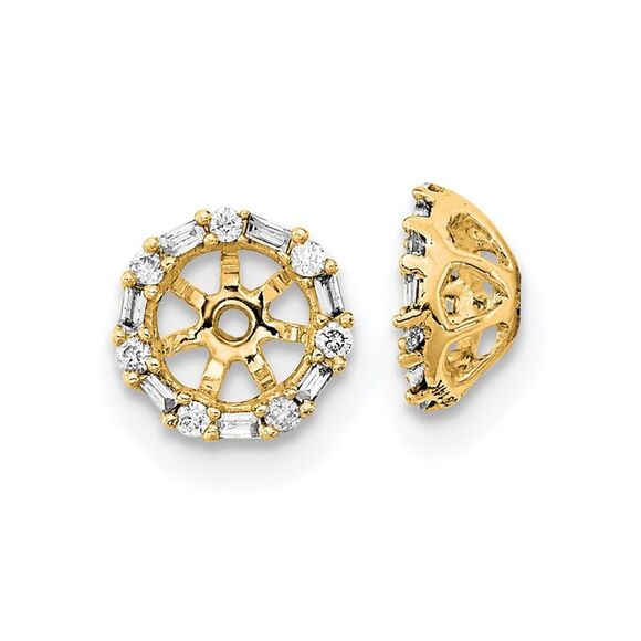 14k Yellow Gold Diamond Earring Jackets